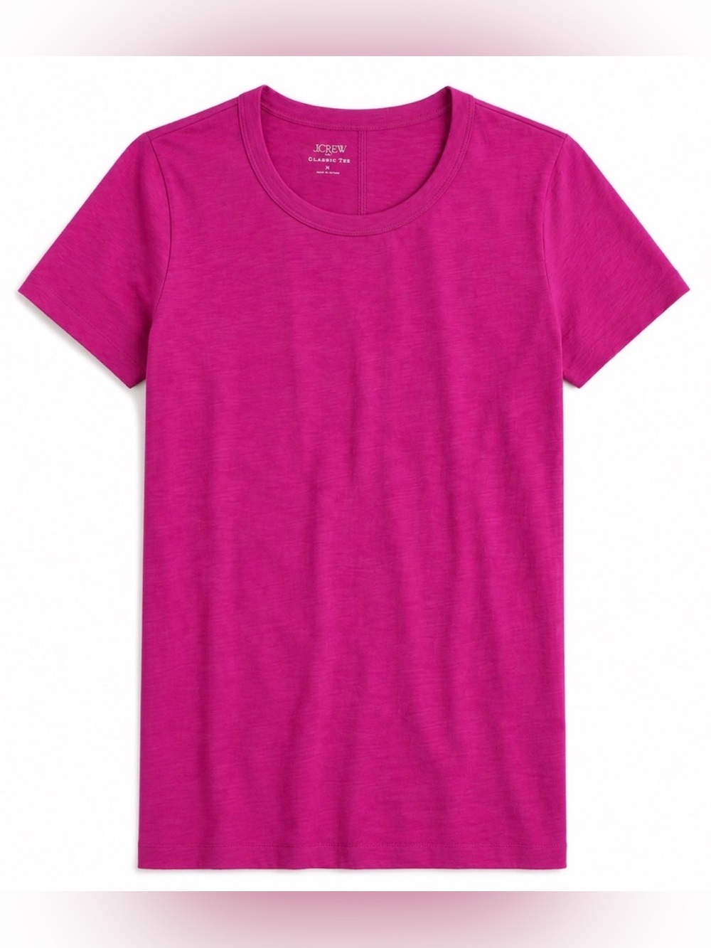 NWT J Crew Perfect-fit Crewneck Short Sleeve Cotton T-shirt, Raspberry , SZ XXL